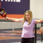 Team member scores a point at Crush Yard-Restaurant Pickleball Mount Pleasant, SC.