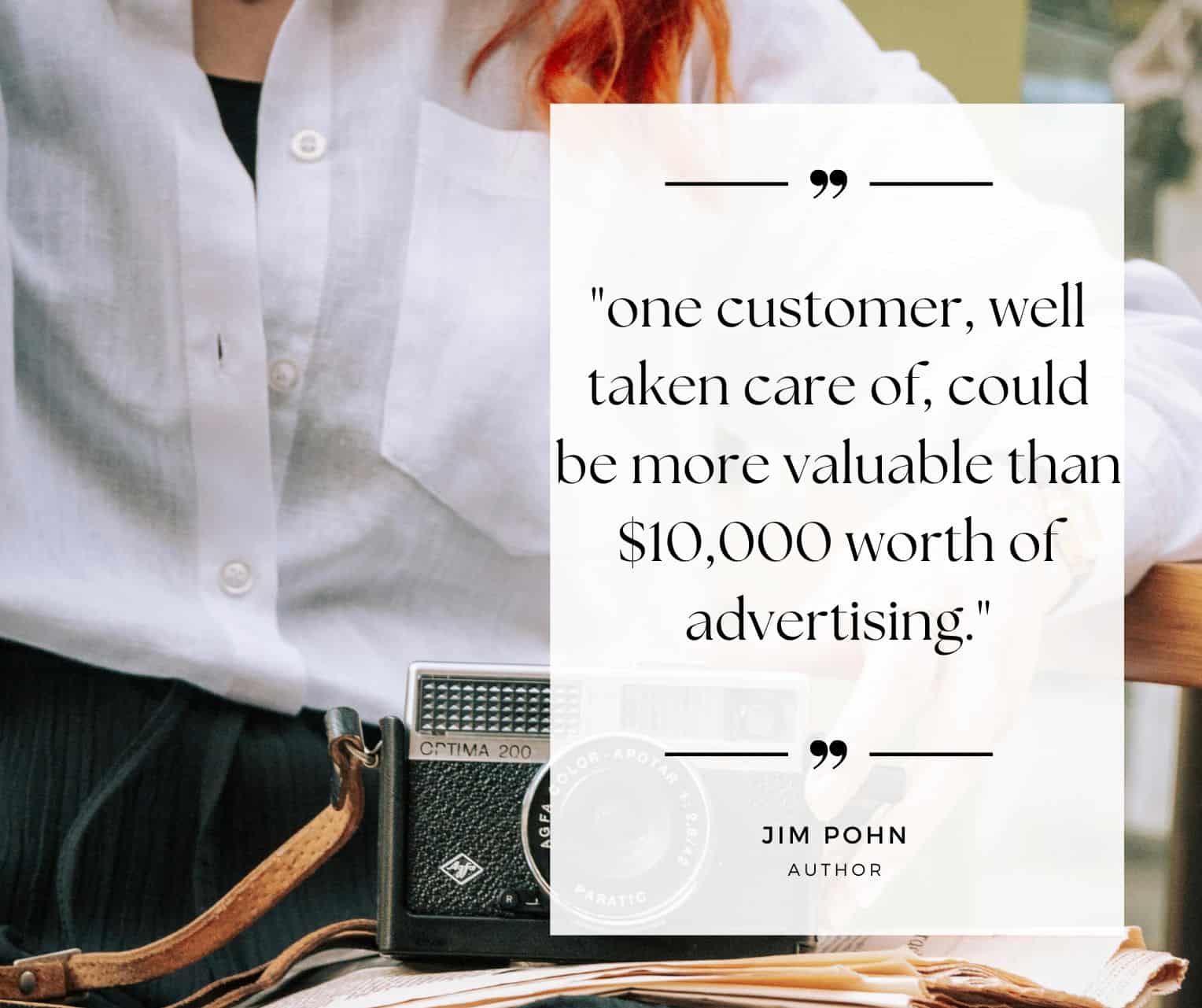 This image is a great quote from Jim Pohn it reference to giving every client the perfect experience.